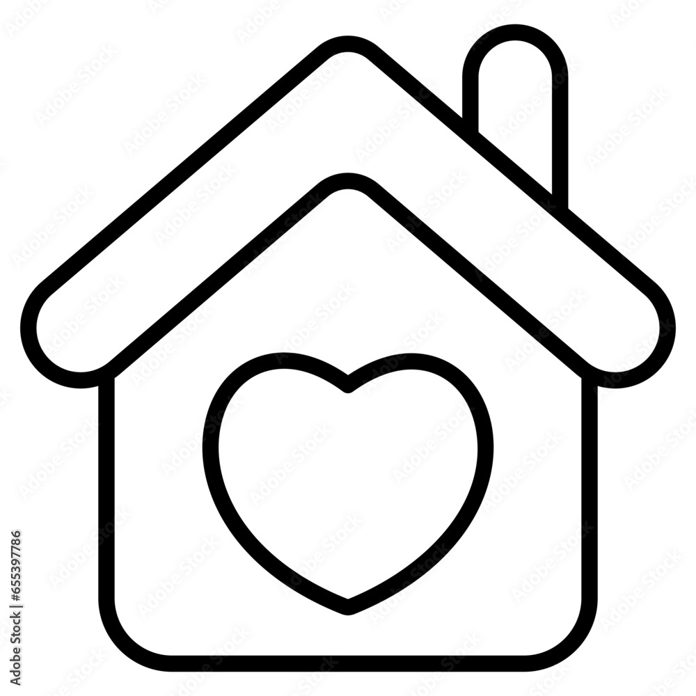 Outline Heart Home icon