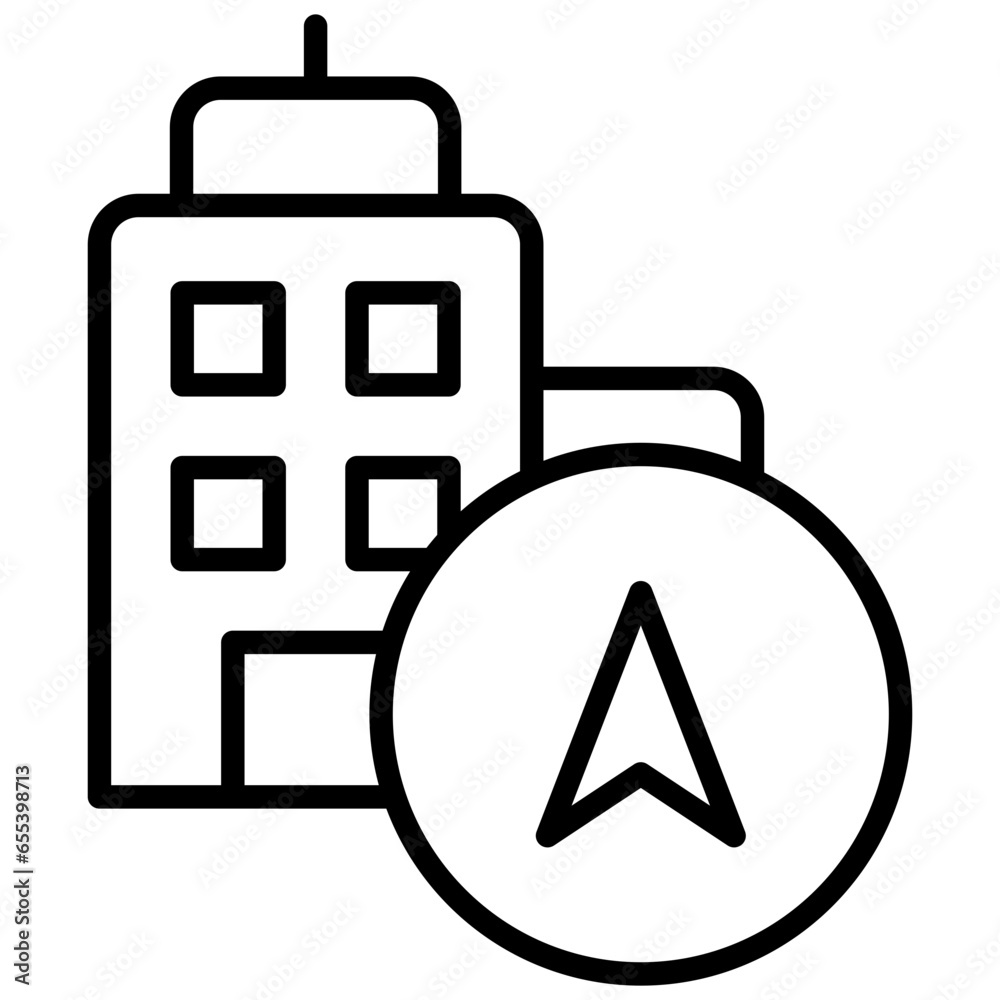 Outline Building Navigation icon Outline Building Navigation icon