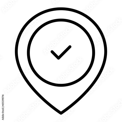 Outline Approved Location Map icon Free Download Outline Approved Location Map icon - GFXLoad