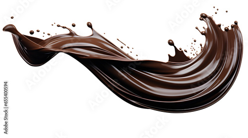 Chocolate Splash Isolated on Transparent Background PNG