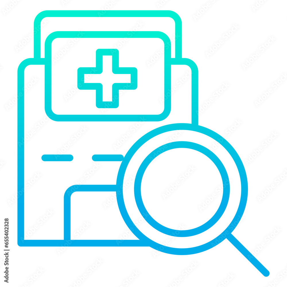 Outline gradient Search Hospital icon Outline gradient Search Hospital icon