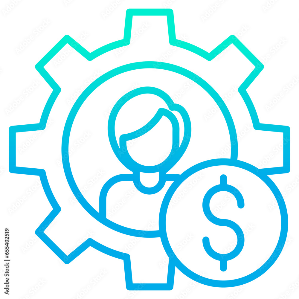 Outline gradient Woman Finance Management icon Outline gradient Woman Finance Management icon