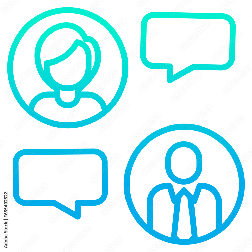 Obraz premium Outline gradient Like Chat icon
