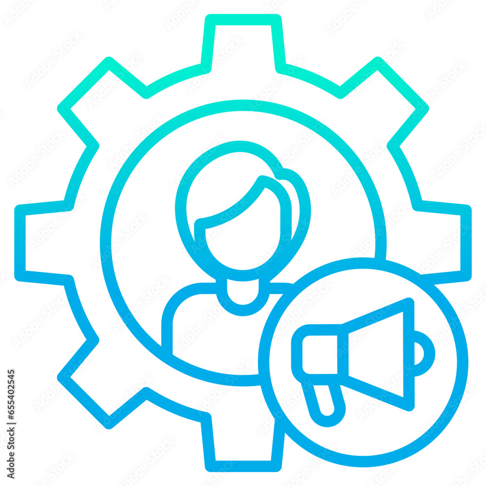 Outline gradient Woman Marketing Management icon Outline gradient Woman Marketing Management icon