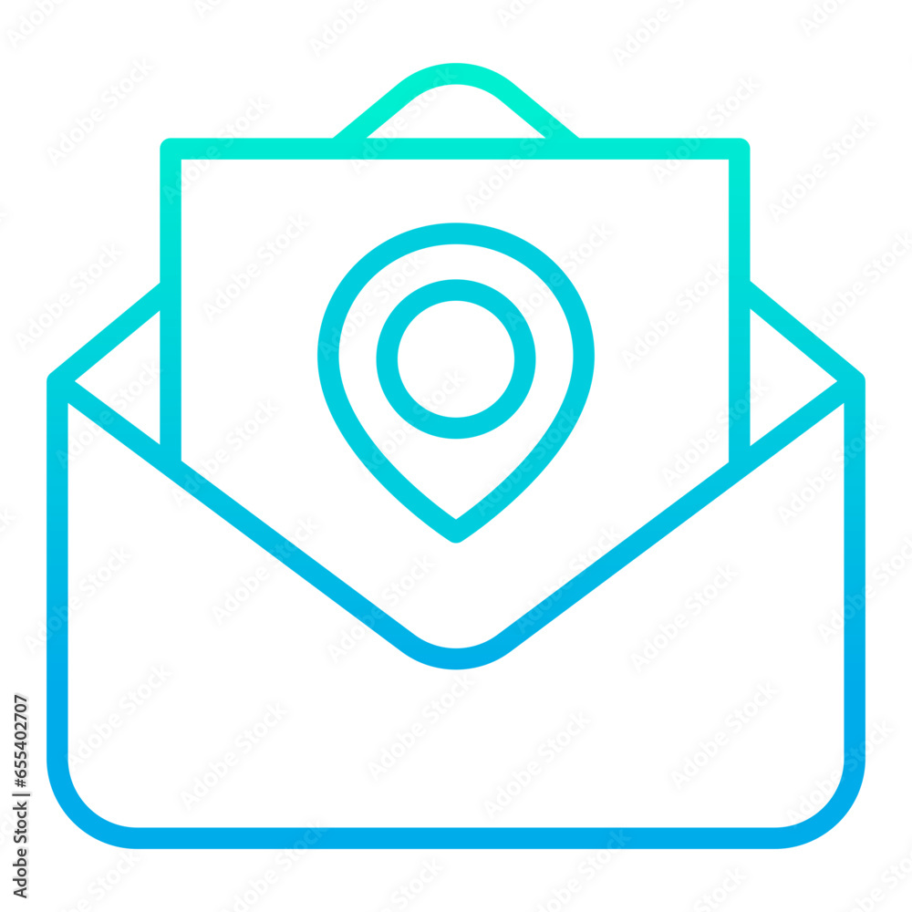Outline gradient Mail Location icon Outline gradient Mail Location icon