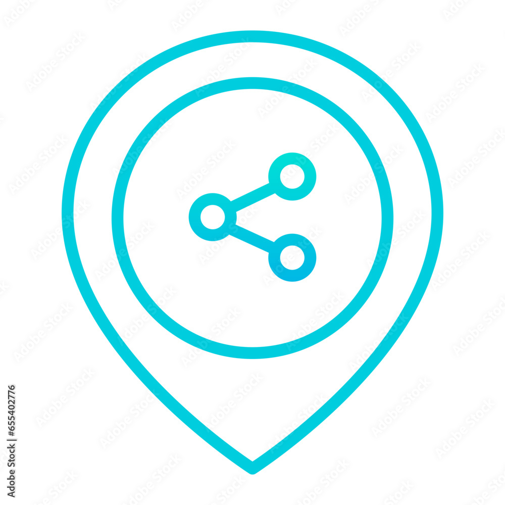 Outline gradient Share Location icon Outline gradient Share Location icon