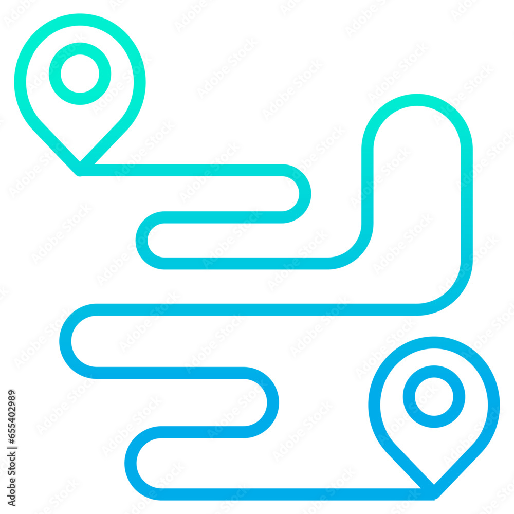 Obraz premium Outline gradient Map Route icon