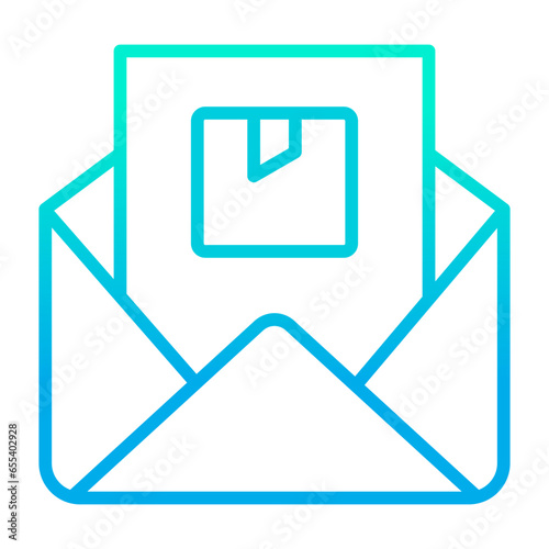 Outline gradient Package Box Mail icon