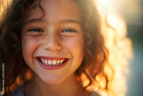 Close-up shot of a girl with a beautiful smile