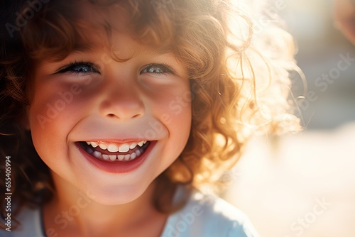 Close-up shot of a boy with a beautiful smile.
