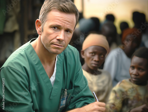 Volunteer doctor. On a mission to provide great medical care. Shot of a volunteer doctor with a stethoscope at a charity event.