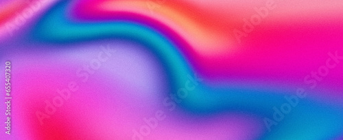 Liquid vibrant color flow abstract grainy background pink blue purple red noise texture summer banner header poster design