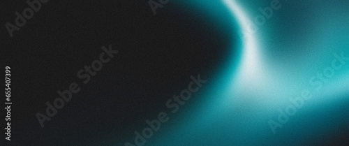 Tableau sur toile Abstract dark blue green white background teal black color grainy texture gradie