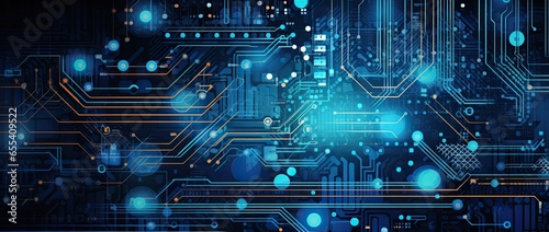 futuristic digital electric tech circuit board pattern background photo