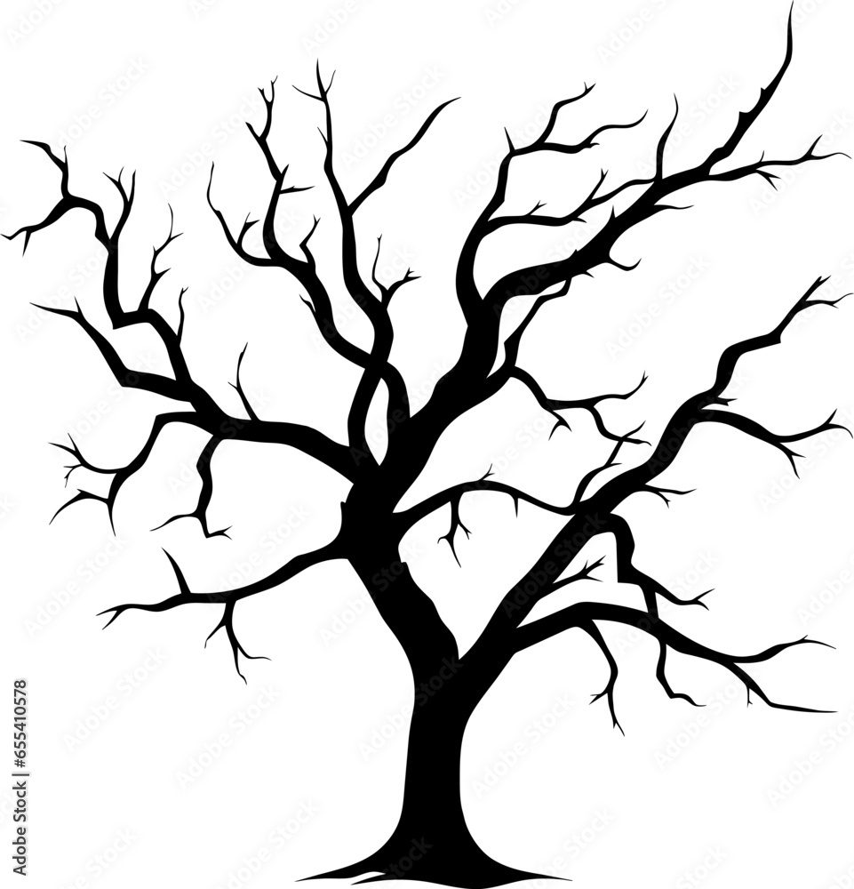 Dead tree icon vector illustration for happy Halloween event. Halloween tree icon that can be used as symbol, sign or decoration. Spooky tree icon graphic resource for Halloween theme vector design