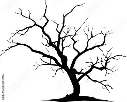 Dead tree vector. No life, damaged environment, bare tree, burning tree, tropical tree