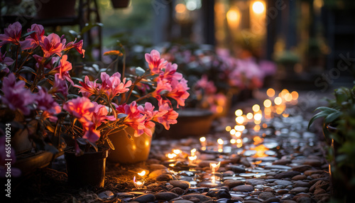 Nature beauty  flower, plant, leaf, freshness, beauty in nature generated by AI