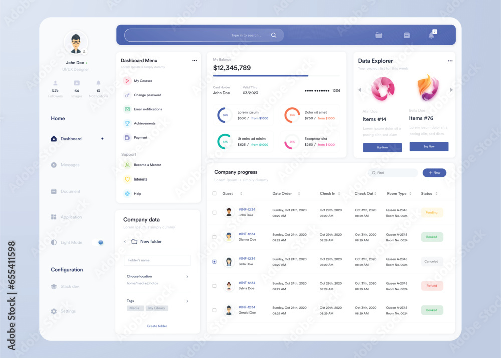 Infographic dashboard. UI design with graphs, charts and diagrams. Web ...