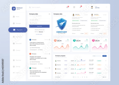 Infographic dashboard. UI design with graphs, charts and diagrams. Web interface template for business presentation