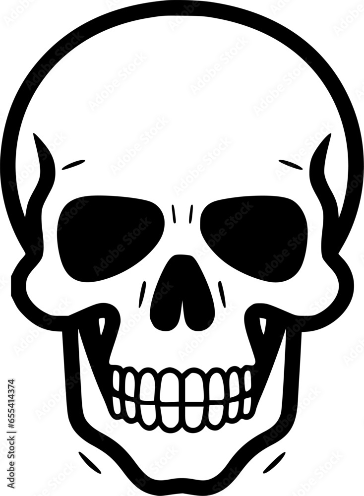 Fototapeta premium Skull | Black and White Vector illustration