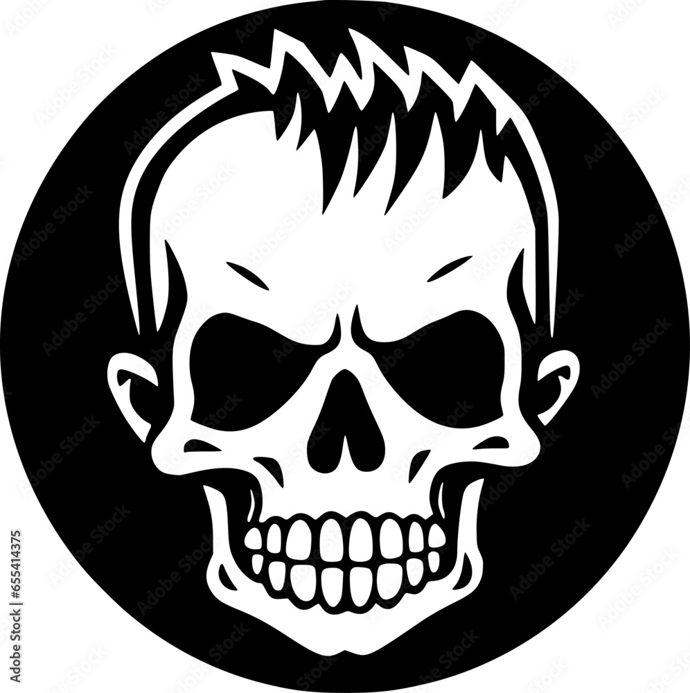 Fototapeta premium Skull | Black and White Vector illustration