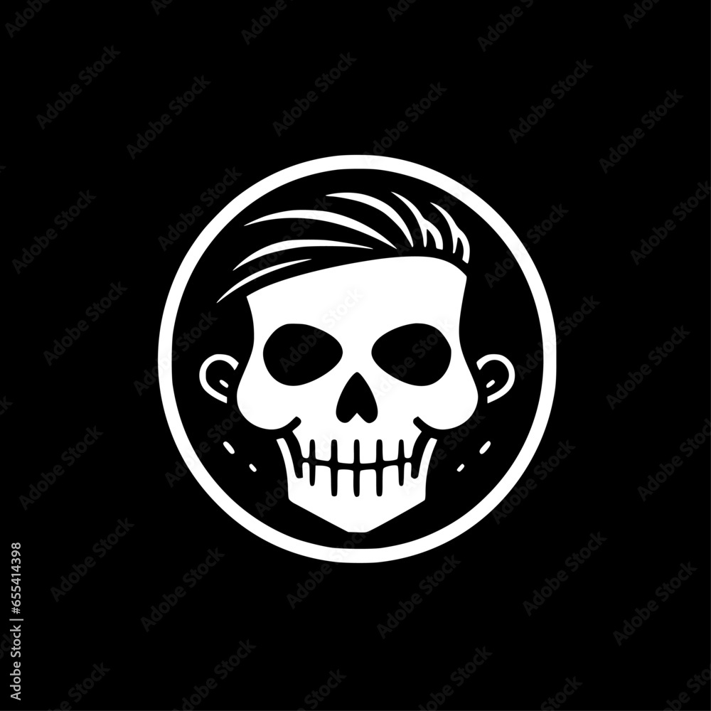 Skull - Black and White Isolated Icon - Vector illustration