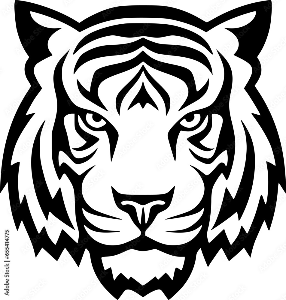 Tiger - Minimalist and Flat Logo - Vector illustration