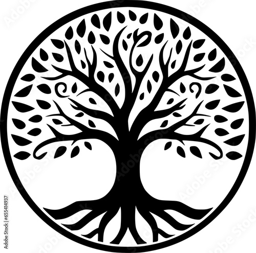 Tree of Life - Minimalist and Flat Logo - Vector illustration