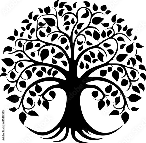 Tree | Black and White Vector illustration
