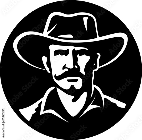 Western - Black and White Isolated Icon - Vector illustration