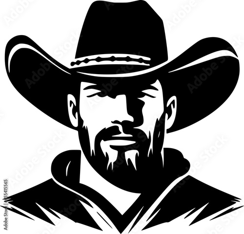 Cowboy - Minimalist and Flat Logo - Vector illustration