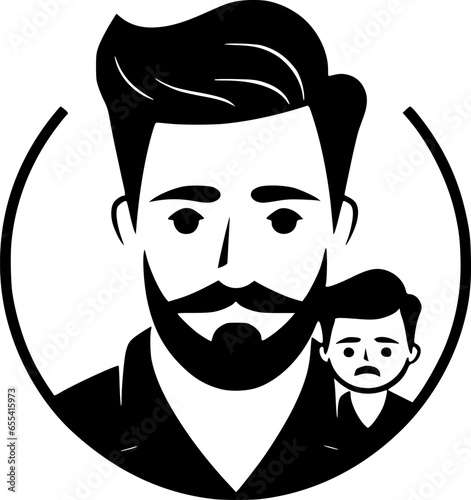 Father - Black and White Isolated Icon - Vector illustration