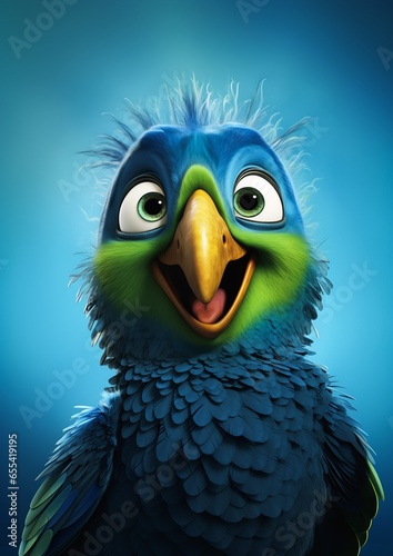 closeup bird big beak poster marvelous expression latino young cute bluey green super fluffy cox holy energy blue defense photo