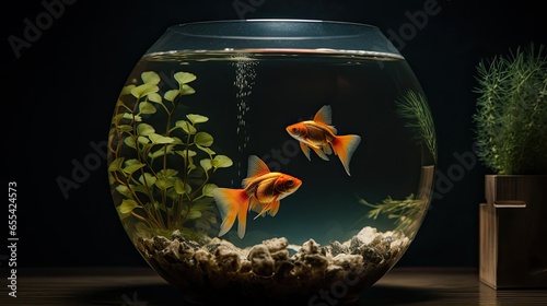 Goldfish grace in the aquarium