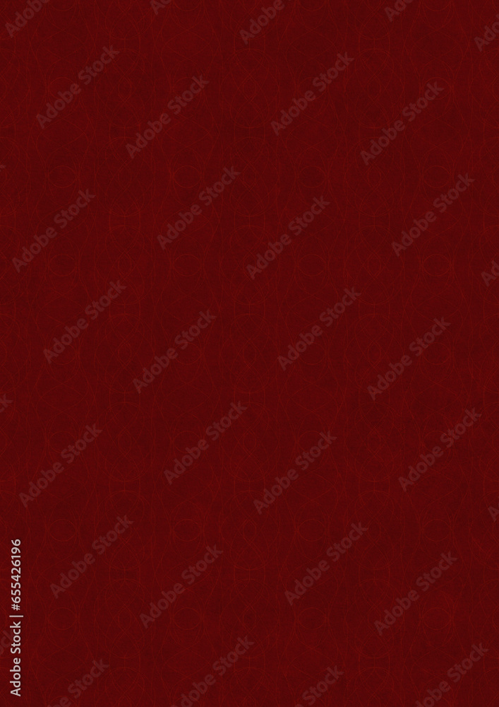 Hand-drawn unique abstract symmetrical seamless ornament. Light semi transparent red on a deep red background. Paper texture. Digital artwork, A4. (pattern: p10-1f) Hand-drawn unique abstract symmetrical seamless ornament. Light semi transparent red on a deep red background. Paper texture. Digital artwork, A4. (pattern: p10-1f)