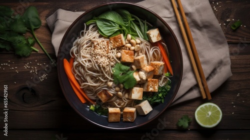 Tasty tofu soba noodles from Asia