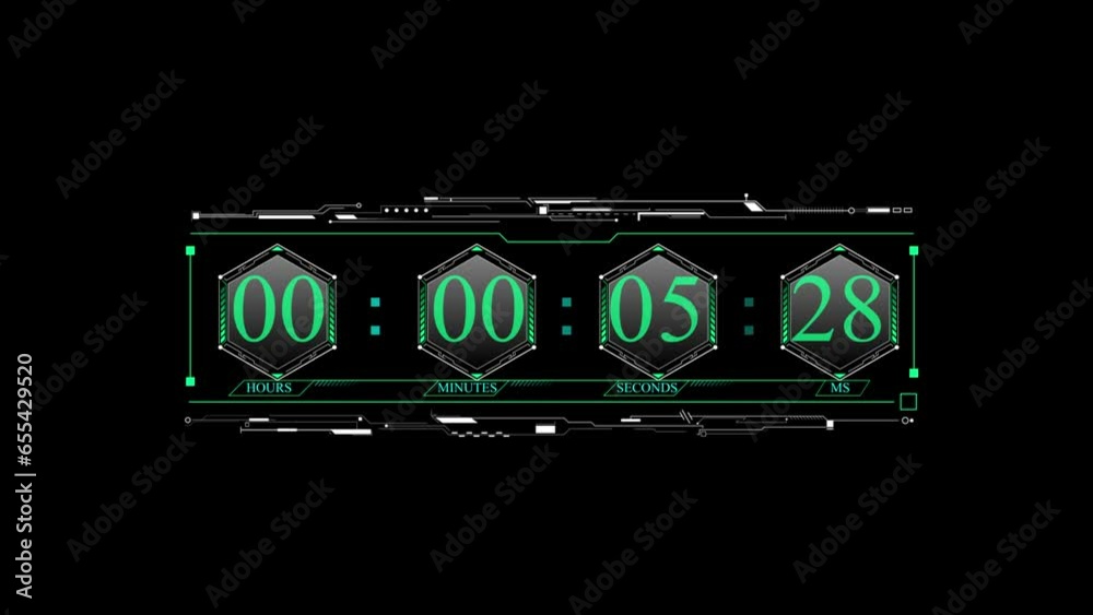 Digital Clock Countdown Timer with LCD Display - Numbers Over a Black Background Digital Clock Countdown Timer with LCD Display - Numbers Over a Black Background