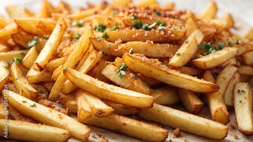 Delicious french fries with a sprinkle of fresh parsley for added flavor
