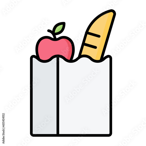 Grocery Colored Outline