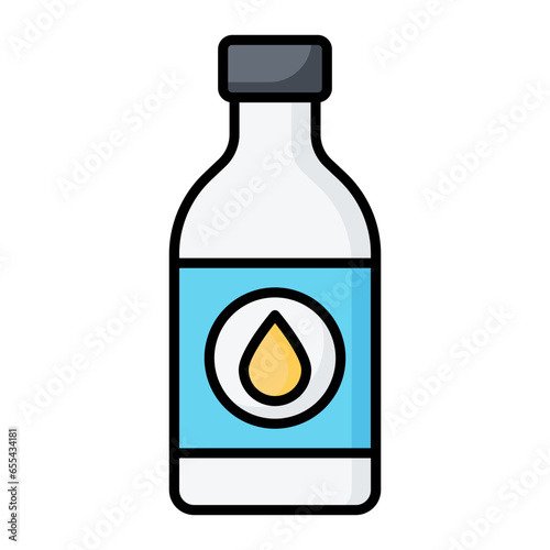 Milk Bottle Colored Outline