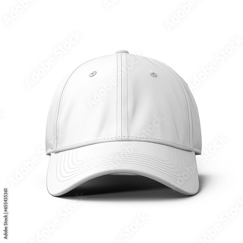 Cap, white, mesh. Isolated on white. Mock-up for branding