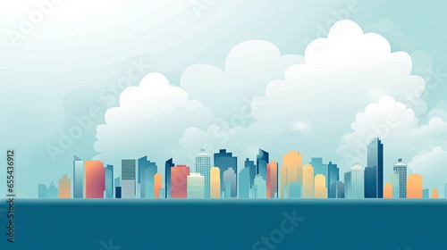 Minimalist and sleek cityscape illustration with striking silhouettes