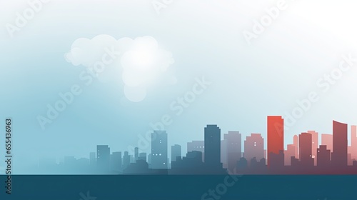 Minimalist and sleek cityscape illustration with vibrant silhouettes