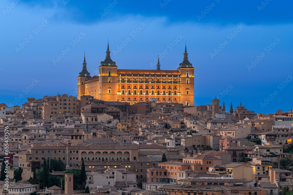 The Alcazar of Toledo at night, Spain