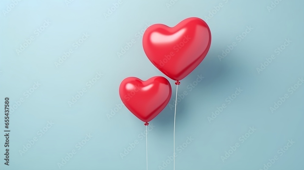 Two heart shaped balloons