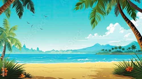 Joyful and vibrant tropycal beach design © ibhonk