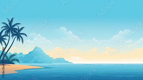 Dynamic and vibrant tropycal beach design illustration