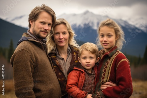 Portrait of attractive family