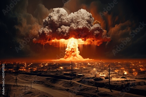 Mushroom cloud of nuclear explosion