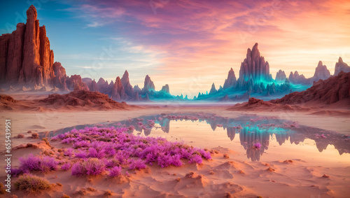 vibrant fantasy landscape